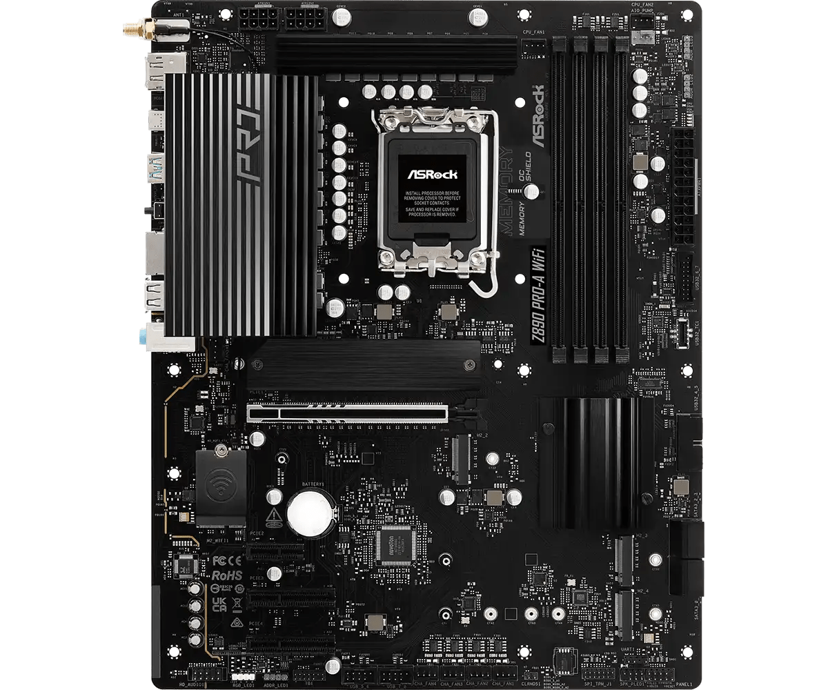 ASRock Z890 Pro - A WiFi LGA1851 Gaming Motherboard - Vektra Computers LLC ASRock Z890 Pro - A WiFi LGA1851 Gaming Motherboard - Vektra Computers LLC